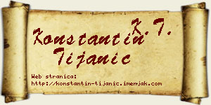 Konstantin Tijanić vizit kartica